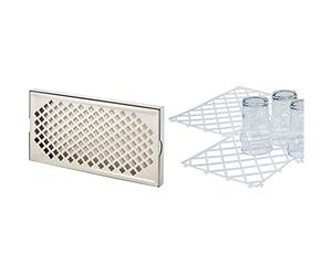 Beaumont 8204 Back Bar Drip Tray Stainless Steel Serving Platter, White, 300X150X23mm & D824 Glass Mats