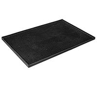 Beaumont Black Service Mat 12 x 18 inch - Bar-Top Drip Mat, Rubber Bar Mat
