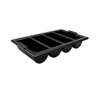 Beaumont Cutlery Tray Black 330x533mm - Deep Comparments, Wipeable, Cutlery Organiser for Restaurants, Hotels, Catering