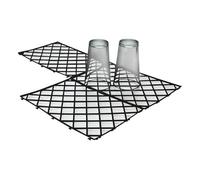 Beaumont Glass mats Black (10 Pack) - Ventilation Glass Stacking Plastic Tiles, Interlocking Bar Mat, Non-Slip, Dishwasher Safe
