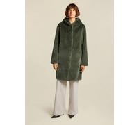 BEAUMONT Maya Silt Green Faux Fur Reversable Coat Size: 38, Colour: Kh