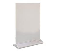 Beaumont Perspex Menu Holder Vertical A5 - Clear Acrylic Double-Sided Design, Easy to Clean, 218mm Height, Ideal for Restaurants, Bars, and Cafés CZ422