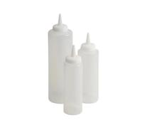 Beaumont Plastic Clear Squeeze Sauce Bottle 8oz - Condiment, Seasoning Dispensers CZ649