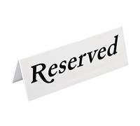 Beaumont Olympia L988 "Plastic Table" sign, Reserved (Pack of 10), white, 45 x 120 cm