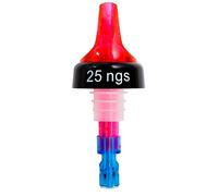 Beaumont Red Quick Shot 3-Ball Pourer 25ml (12 Pack) - Fits Standard Bottles, Prevents Over-Pouring, Ideal for Spirit Bottles, Regulates Drink Flow, Ideal for Bars