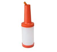Beaumont Save and Pour Quart Orange 946ml - Plastic Storage Bottle for Juices, Sauces, Condiments, Ideal for Restaurans and Busy Kitchens