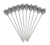Beaumont Skull Garnish Pick (10 Pack) - Reusable Appetizer Skewer, Ideal for Food and Cocktail Presentation, Parties, Events, Catering