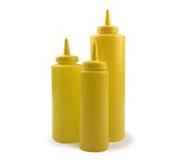 Beaumont Squeeze Sauce Bottle Yellow 12oz - Empty Squirt Bottle with Twist Top Cap for Ketchup, Mustard, Syrup CZ654