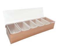 Beaumont 6 Part Stainless Steel Condiment Holder Copper Plated