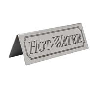 Beaumont Hot Water Table Sign Stainless Steel