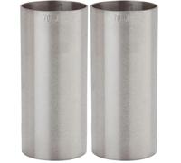 Beaumont Stainless Steel Thimble Measure 70ml CE Marked - Accurate Sizing for Large Cocktail Portions - Durable Construction - Clearly Labelled - for Bars (Pack of 2)