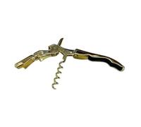 Beaumont Stainless Steel Wine Opener with Foil Cutter Gold Plated - Easy Bottle Opener, Portable Corkscrew, Modern Design for Bartenders, Bars, Waiter