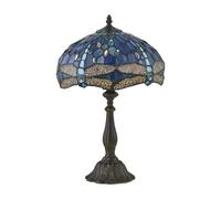 Beaumont - Tiffany Dragonfly Coloured Glass 47cm Table Lamp