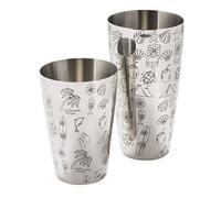 Tiki Tin on Tin Cocktail Shaker Set 28oz & 18oz Boston Can Mixology Bar Tom Dyer