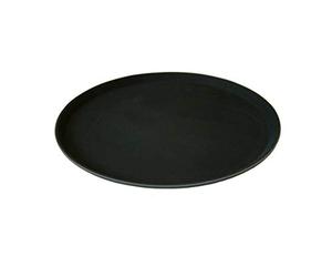 Beaumont TM Bar trays - Pack of 6 X 14'' Black Non Slip Round Serving Drinks Trays