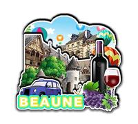 Beaune Bourgogne-Franche-Comté France Refrigerator Magnets 3D Wood Products Friction Resistant Travel Souvenirs Home and Kitchen Decor-3068