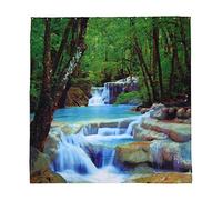Beauneo 3D Waterfall Scenery Waterproof Shower Curtain Bathroom Products Polyester Bath Curtain with 12 Hooks