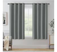 Beauoop Blackout Curtains for Bedroom Grey Curtains 72 Drop Herringbone Textured Eyelet Curtain for Living Room Thermal Insulated Noise Reducing Window Curtain Drapes 2 Panels