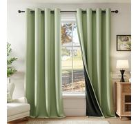 Beauoop Sage Green 100% Blackout Curtains 63 Inch Long 2 Panels for Bedroom Living Room Solid Room Darkening Thermal Insulated Soundproof Energy Saving Grommet Top Window Treatment Drapes,52x63 2 Set