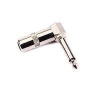 Beaupretty 1/4 Inch 6.3mm Right Angle Electric Guitar Lead Jack Connector Metal Silver Socket for Guitar Cable with Excellent Performance and Change Orientation Feature