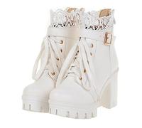 Beaupretty 1 Pair Comfortable Chunky Heels for Women Stylish Ankle Boots Autumn Winter Fashion Easy to Wear Versatile Multiple Colors