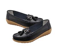Beaupretty 1 Pair Comfortable Female Casual Shoes Black Flat Nurse Footwear for Outdoor Activities Non Slip Soft Leather Design with Elasticity for Long Walks and Travel