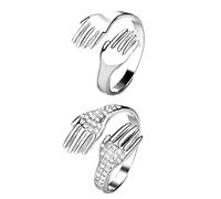 Beaupretty 1 Pair Couple's Copper Finger Rings Decorative Jewelry for Him Her High Polished Finish Romantic Design Chic for Friends Loved Ones