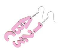 Beaupretty 1 Pair Creative Asymmetrical Letter Number Earrings for Women Unique Dangle Statement Jewelry Minimalistic Elegant Design for Loved Ones