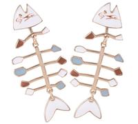 Beaupretty 1 Pair Creative Fish Bone Earrings for Women Unique Dangle Jewelry Fun and Fashionable Accessory for Shopping Travel and Parties Skin Friendly and Comfortable Design