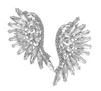 Beaupretty 1 Pair Crystal Wing Dangle Earrings for Elegant Rhinestone Jewelry for Women Lightweight Angel Wing Design for Parties Weddings and Special Occasions