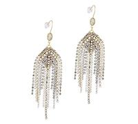 Beaupretty 1 Pair Elegant Pearl Dangle Earrings Chandelier Statement Earrings for Women for Special Occasions and Daily Glamour Unique Tassel Design Compliment Getting Jewelry