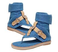 Beaupretty 1 Pair Fashionable Women Denim Sandals Comfortable Flat Summer Footwear with Breathable Insoles Non Slip Sole for Outdoor Occasions Easy to Match with Any Outfit