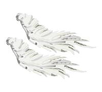 Beaupretty 1 Pair Grey Embroidered Angel Wing Iron-on Applique Patch for Clothes Repair, Lace Wing Design Patch for Jackets and DIY Costume Decorations