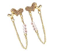 Beaupretty 1 Pair Heart Pearl Chain Earrings for Women Elegant Tassel Design Hypoallergenic Skin Friendly for Valentine Day Christmas Birthdays Decorative Statement Jewelry