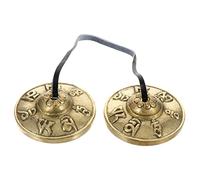 Beaupretty 1 Pair Nepal Cymbals Bell Yoga Meditation Tingsha Cymbals for Mindfulness Relaxation and Spiritual Practices Handmade Copper with Six Word Design Percussion Instrument for