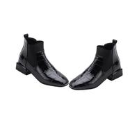 Beaupretty 1 Pair Patent Leather Boots for Women Elastic Slip Design Lightweight Breathable Easy to Clean for Casual Wear and Fashion Forward Looks