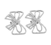 Beaupretty 1 Pair Rhinestone Wedding Bridal Shoe Clips Elegant Detachable Bow Decor for Women Stylish Shoe Charms for Wedding Prom Party Special Occasions High Heel Accessories