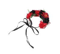 Beaupretty 1 Pc Christmas Hair Piece Halloween Hairdress Cosplay Headwear Black Red Rose Flower Ring for Parties Photo Shooting Masquerade Ball