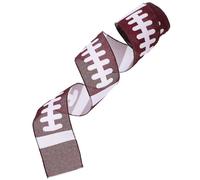 Beaupretty 1 Roll of Brown Polyester Wired Ribbon Delicate Sports Elements Printed Design, Not Easy to Fade, for Package Wrapping and Card Decoration in DIY Craft Projects