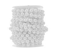 Beaupretty 1 Roll Pearl Garland Roll Artificial Pearl Chain Flexible DIY Design Strong Connection Between Beads White Resin String Structure Elegant Romantic Wedding Decor Christmas Holiday