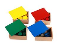 Beaupretty 1 Set Colorful Cylinder Teaching Montessori Learning for Early Education Educational Plaything for Age Shape and Color Matching Activity