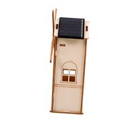 Beaupretty 1 Set DIY Solar Powered Wooden Windmill Science Kit Unfinished Craft for Hand and Brain Development Easy Assembly for School Age