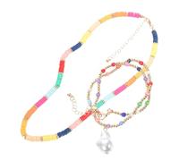 Beaupretty 1 Set Double Layer Beaded Necklace for Women and Pearl Choker Jewelry Lightweight and Safe for Skin present for Birthdays Christmas and Year
