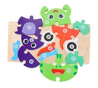 Beaupretty 1 Set Early Education Wooden Frog Growth Jigsaw for Safe and Engaging Learning Activity for Birthday and Cognitive Development