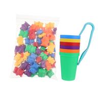 Beaupretty 1 Set Educational Rainbow Bear Counting Beads Colorful Bear with Cups Tweezers for Preschoolers Fun Sorting Counting Plaything