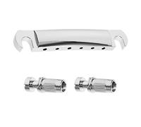 Beaupretty 1 Set Guitar Bridge Tailpiece Durable Electric Guitar Parts Replacement Silver Finish Strong Material for Use