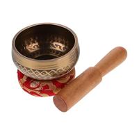 Beaupretty 1 set Handcrafted Metal Singing Bowl with Wooden Mallet Meditation Bowl for Home Decor Yoga and Sound Healing for Buddhism Enthusiasts