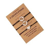 Beaupretty 1 Set Matching Mother Daughter Heart Bracelet Braided Woven String Bangles for Women Meaningful for Mother Day Birthday Family Bonding Durable and Elegant Design