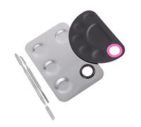 Beaupretty 1 Set Nail Art Supply Kit Stainless Steel Makeup Mixing Palette with Color Mixing Sticks for Foundation and Nail Art Easy to Clean for Home Salon Use