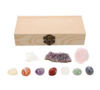 Beaupretty 1 Set Natural Crystal Mineral Specimens Box for Chakra Healing Raw Quartz Stones for Zen Meditation Spiritual Feng Shui Home Decor Unique Irregular Shapes for Collectors and